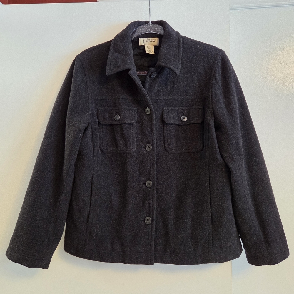 J. Crew Wool Thinsulate Lined Jacket Shacket Blac… - image 1